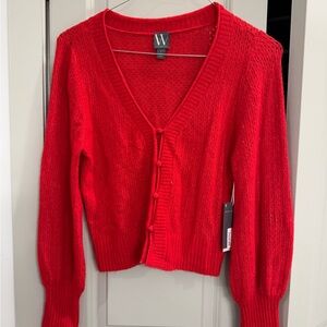 Worthington Vibrant Red Cardigan Sweater